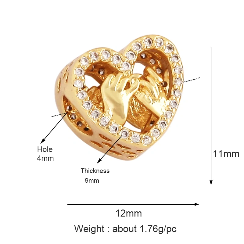 Delicacy Flowers Heart Round Geometry Shape Fashion Hollow Out Spacer Beads Tube,18K Gold Jewelry Making Accessories Supply M54