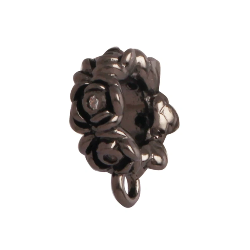 Creative Trendy Charm Pendant Holder Jewelry Findings,Geometry 18K Gold Bail Micro Pave Cubic Zirconia Accessories Supplies M69