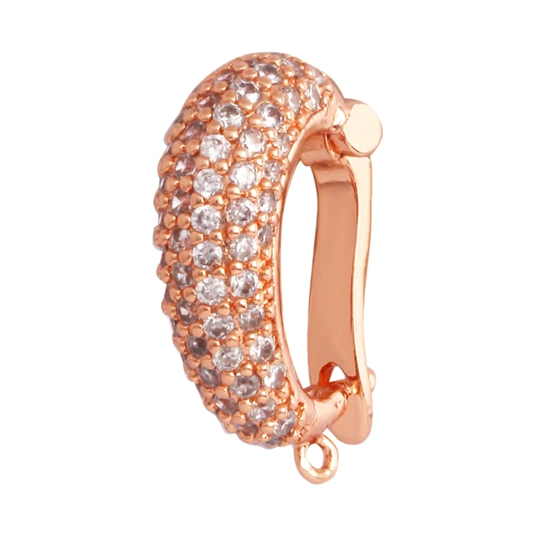 Creative Trendy Charm Pendant Holder Jewelry Findings,Geometry 18K Gold Bail Micro Pave Cubic Zirconia Accessories Supplies K94