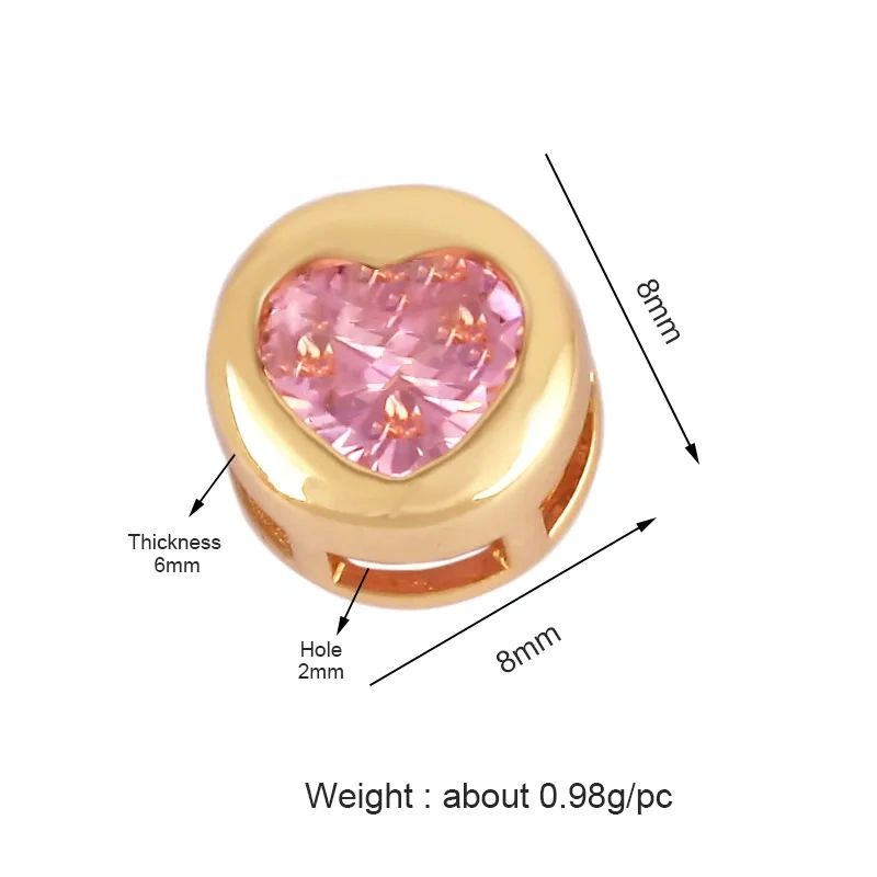 Elk Christmas Trees Happy Face Zircon Bead,18K Gold Brass Colourful DIY Bracelet Components Accessories Wholesale Supplies M64