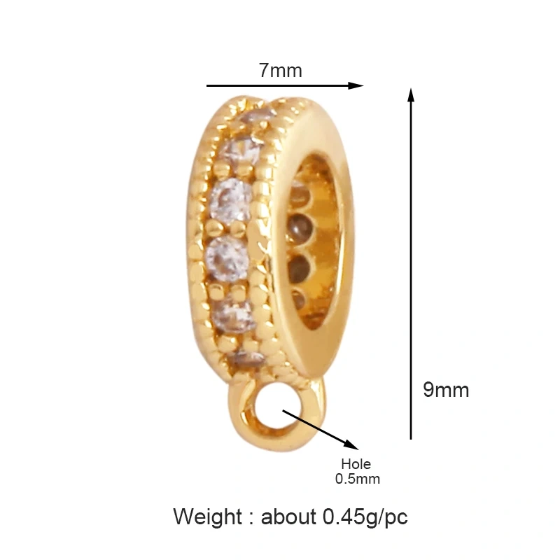 Creative Trendy Charm Pendant Holder Jewelry Findings,Geometry 18K Gold Bail Micro Pave Cubic Zirconia Accessories Supplies M69