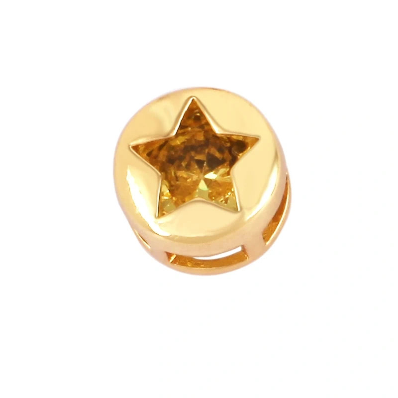 Elk Christmas Trees Happy Face Zircon Bead,18K Gold Brass Colourful DIY Bracelet Components Accessories Wholesale Supplies M64