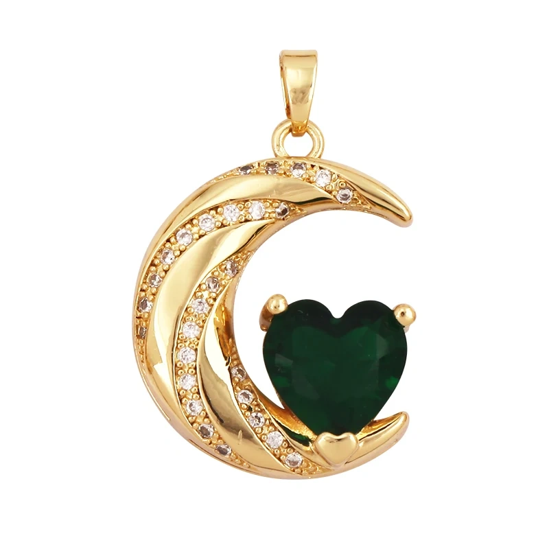 Trendy Star Moon Sun Charm Focal Pendant,18K Gold Plated Zircon Necklace Bracelet For Handmade Jewelry Findings Supplies K47