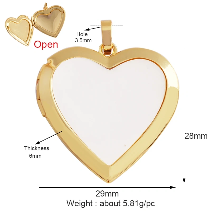 Trendy Love Heart Enamel Zircon Charm Pendant,18K Gold Plated Colour,Necklace Bracelet Handmade Jewelry Accessories Supplies M69