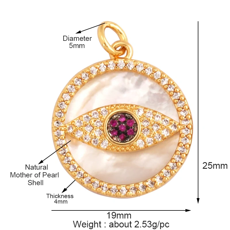 Evil Eye Hand 18K Gold Plated Cubic Zirconia CZ Paved Religious Charm Pendant,Jewelry Necklace Bracelet Accessories Supplies M66