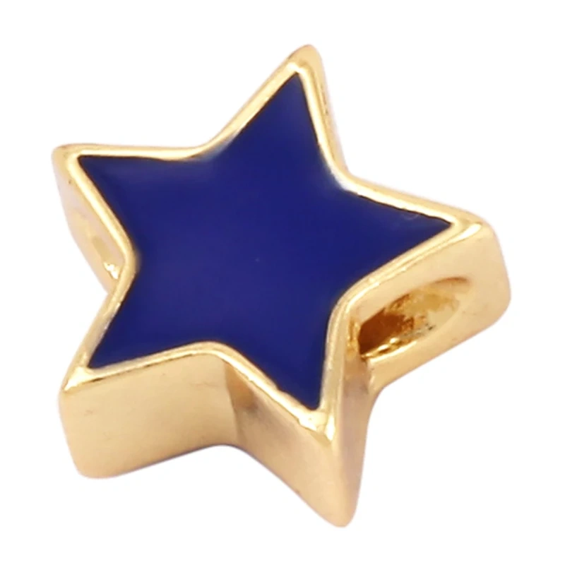 Enamel Happy  Face Heart Star Bead,10mm Gold Brass Colourful DIY Bracelet Components Accessories Wholesale Supplies M88