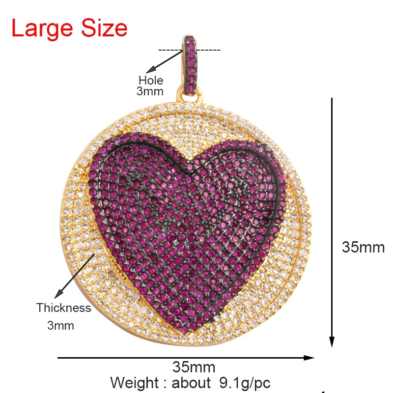 Fashion Love Heart Zircon Focal Charm Pendant,Twin Two Hole 18K Gold Plated, Necklace Bracelet Jewelry Accessories Supply M07