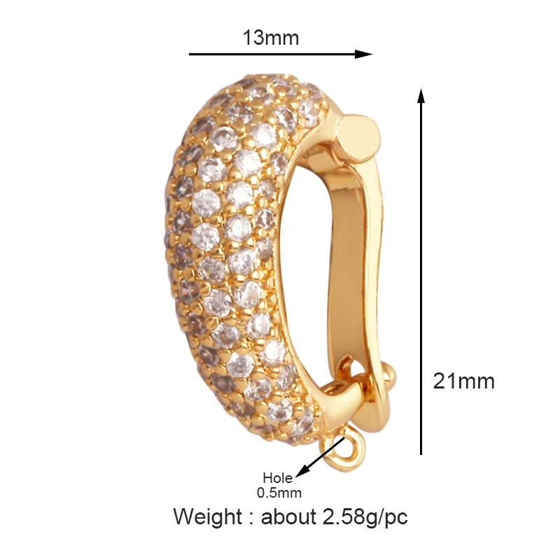 Creative Trendy Charm Pendant Holder Jewelry Findings,Geometry 18K Gold Bail Micro Pave Cubic Zirconia Accessories Supplies M69