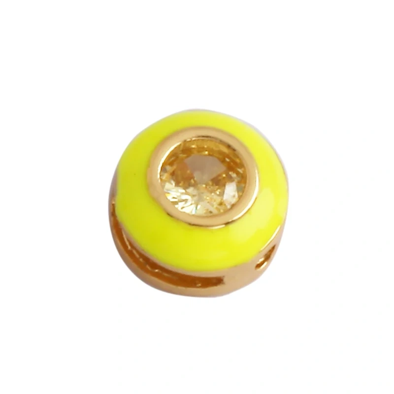 Fashion Love Heart Round Rectangle Geometry Shape Colourful Enamel Spacer Beads Tube,18K Gold Plated Jewelry Making Supplies M66