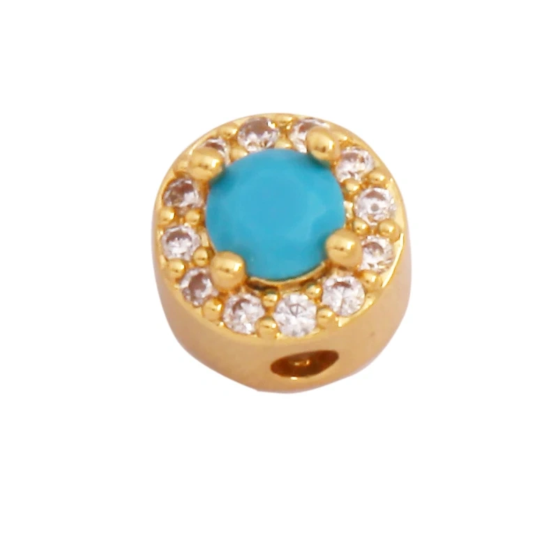Elk Christmas Trees Happy Face Zircon Bead,18K Gold Brass Colourful DIY Bracelet Components Accessories Wholesale Supplies M64