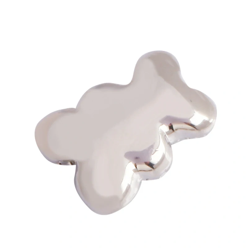 Cute Bear Animal 18K Gold Plated Brass Space Beads,Micro Pave Cubic Zirconia for Men Bracelet Necklace Charm Jewelry Supply M64