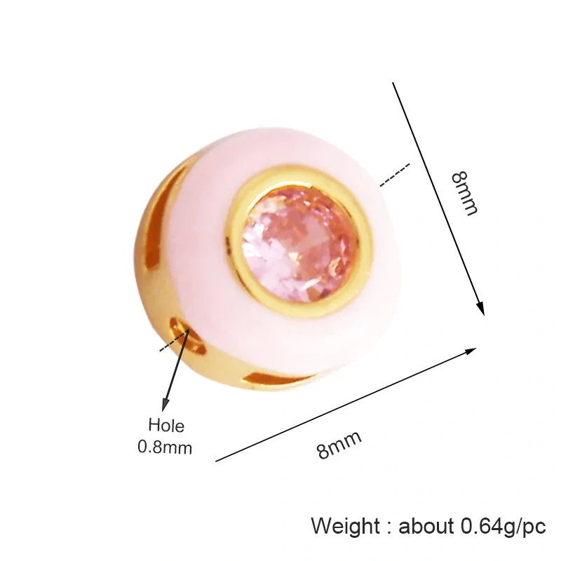 Fashion Love Heart Round Rectangle Geometry Shape Colourful Enamel Spacer Beads Tube,18K Gold Plated Jewelry Making Supplies M66