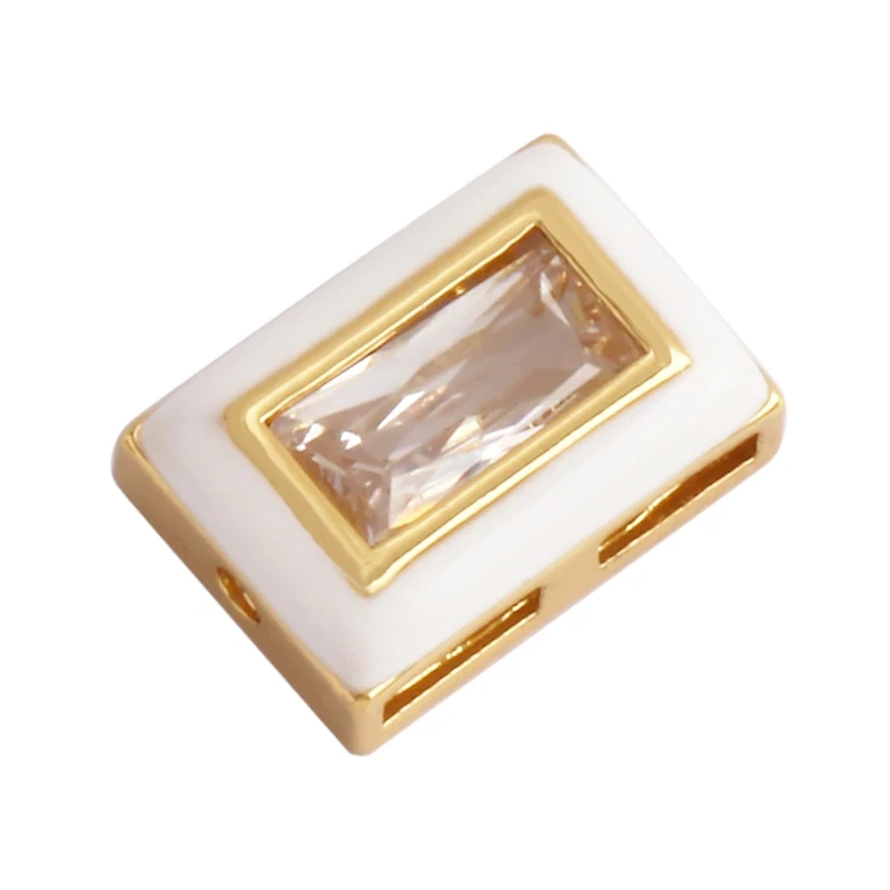 Fashion Love Heart Round Rectangle Geometry Shape Colourful Enamel Spacer Beads Tube,18K Gold Plated Jewelry Making Supplies M66