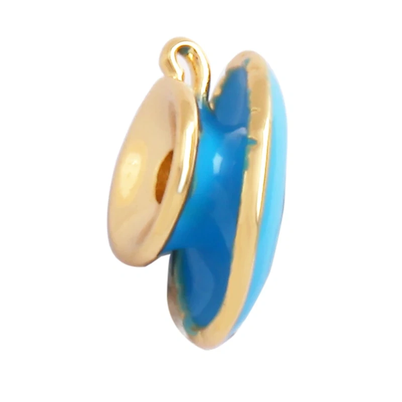 Newest Colourful Enamel Teacup Coffee Cup Bead,Love Heart 18K Gold Plated Bracelet Necklace Components Accessories Supplies P07
