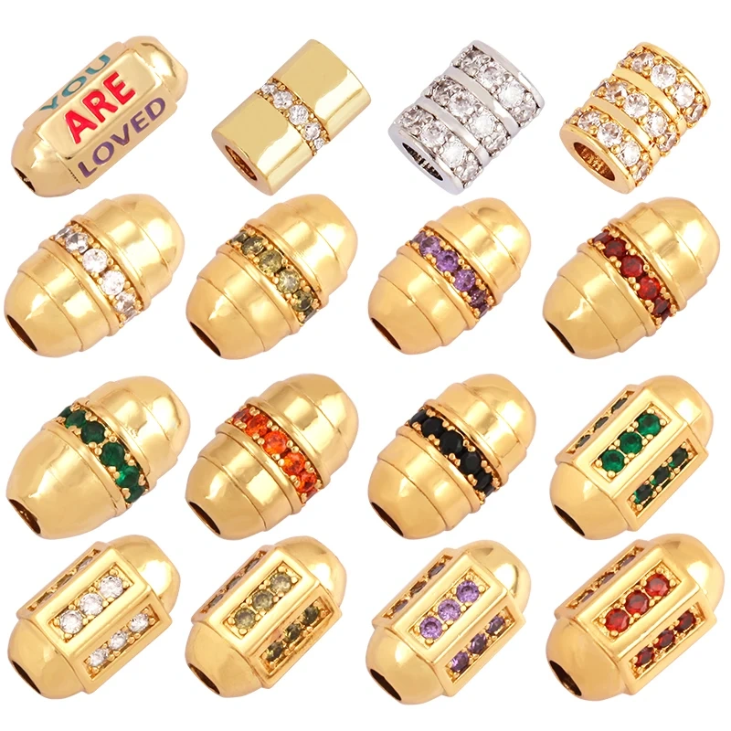 Drum Cylinder Space beads, Micro Pave Beads / CZ Bead / Clear Cubic Zirconia Beads,Men Bracelet Charms,Bracelet Charms,6x6mm L89