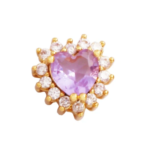 Mix Style Heart Star Eye Geometry 18K Gold Plated Brass Space Bead,Colorful Zircon Bracelet Necklace Charm Jewelry Supplies M64