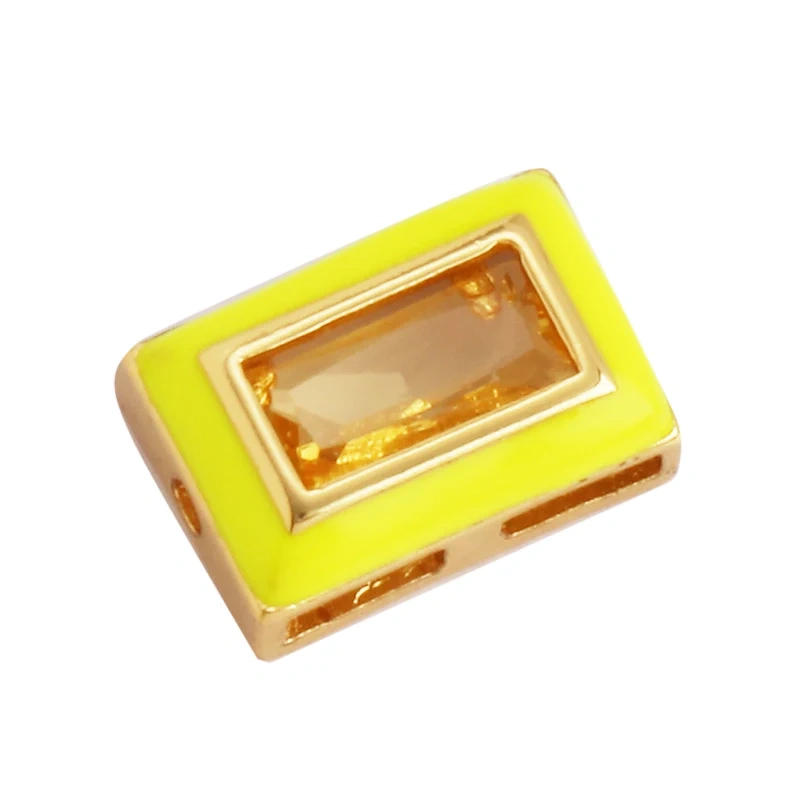 Fashion Love Heart Round Rectangle Geometry Shape Colourful Enamel Spacer Beads Tube,18K Gold Plated Jewelry Making Supplies M66