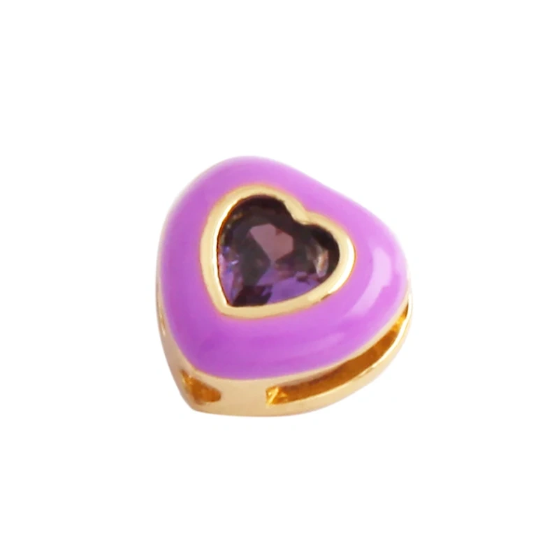 Fashion Love Heart Round Rectangle Geometry Shape Colourful Enamel Spacer Beads Tube,18K Gold Plated Jewelry Making Supplies M66