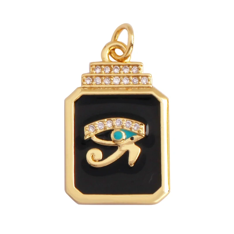 Evil Eye Hand 18K Gold Plated Cubic Zirconia CZ Paved Religious Charm Pendant,Jewelry Necklace Bracelet Accessories Supplies M66