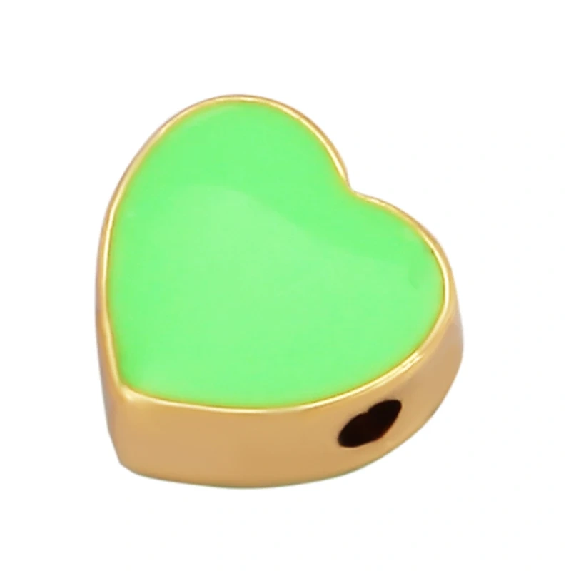 Enamel Happy  Face Heart Star Bead,10mm Gold Brass Colourful DIY Bracelet Components Accessories Wholesale Supplies M88