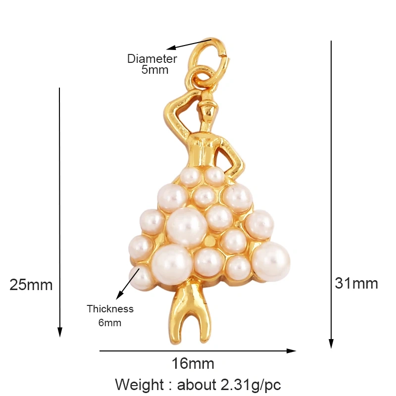 Cross Smiling Face Heart Flower Pearl CZ Zircon 18K Gold Charm Pendant,Bracelet Necklace Attachment Jewelry Findings Supply L36