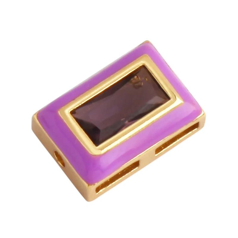 Fashion Love Heart Round Rectangle Geometry Shape Colourful Enamel Spacer Beads Tube,18K Gold Plated Jewelry Making Supplies M66