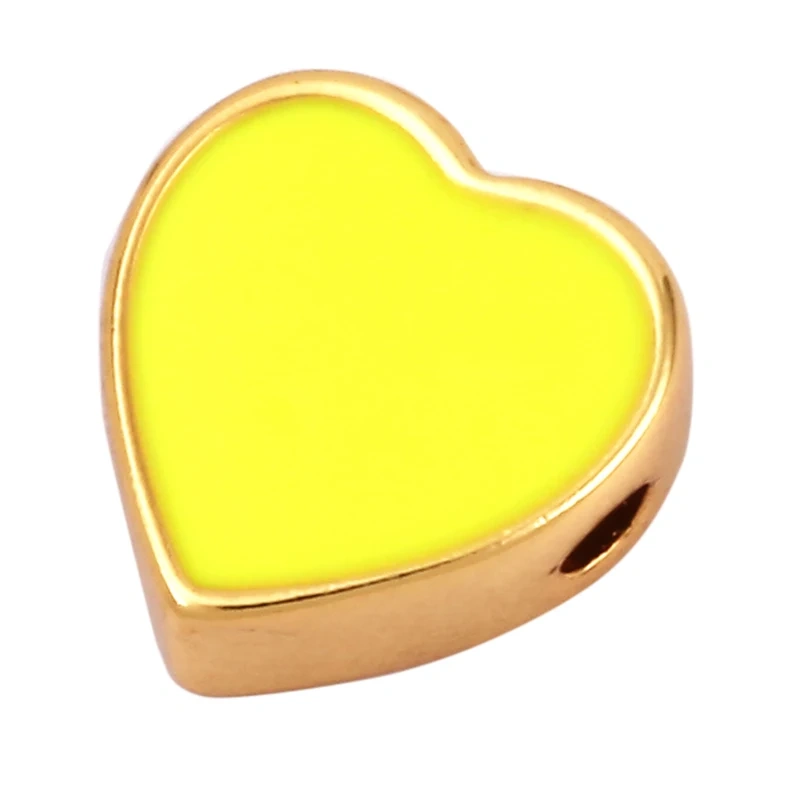Enamel Happy  Face Heart Star Bead,10mm Gold Brass Colourful DIY Bracelet Components Accessories Wholesale Supplies M88