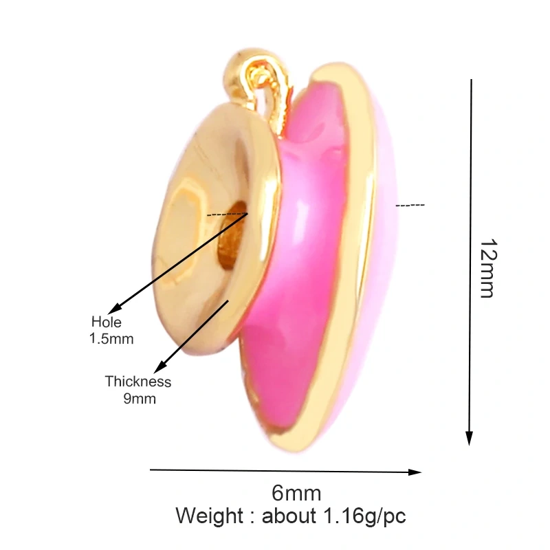 Newest Colourful Enamel Teacup Coffee Cup Bead,Love Heart 18K Gold Plated Bracelet Necklace Components Accessories Supplies P07