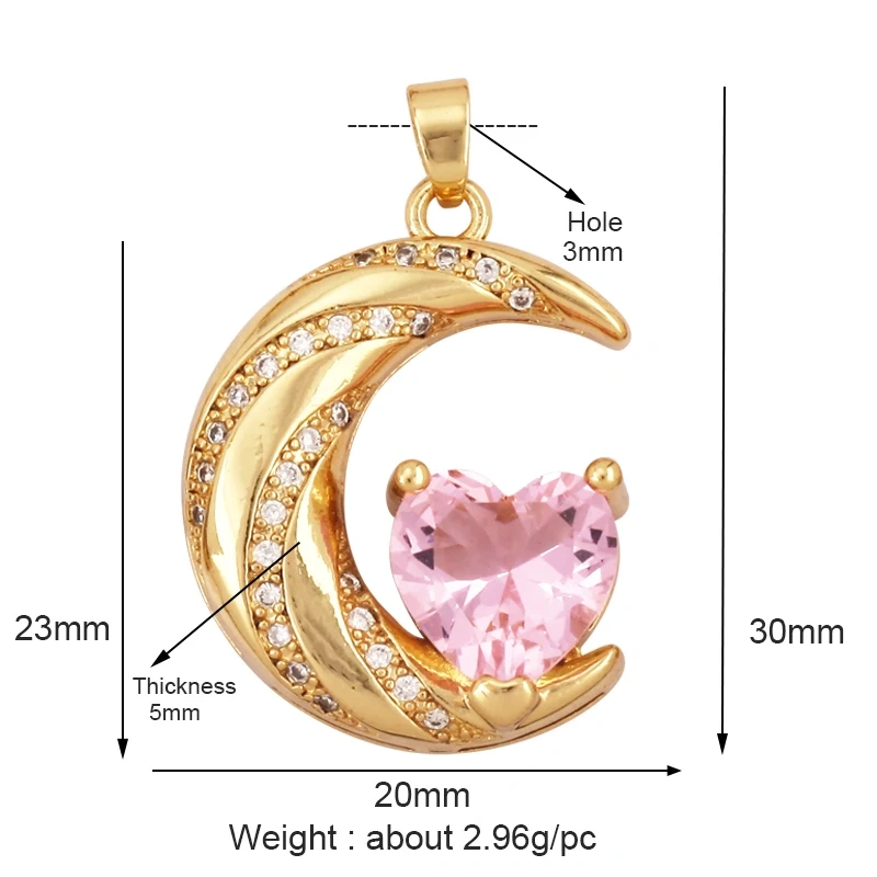 Trendy Star Moon Sun Charm Focal Pendant,18K Gold Plated Zircon Necklace Bracelet For Handmade Jewelry Findings Supplies K47