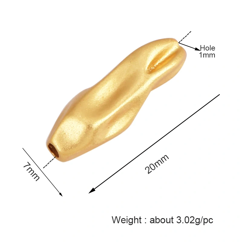 New Style Simple 18K Gold Plated Brass Irregular Space Beads,Men Women Bracelet DIY Charms Handmade Jewelry Accessories Supplies