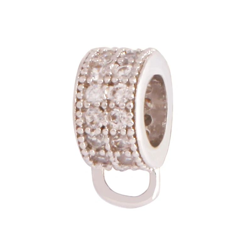 Creative Trendy Charm Pendant Holder Jewelry Findings,Geometry 18K Gold Bail Micro Pave Cubic Zirconia Accessories Supplies K94