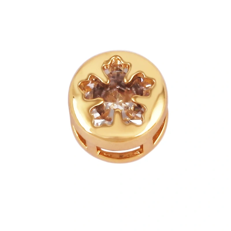 Elk Christmas Trees Happy Face Zircon Bead,18K Gold Brass Colourful DIY Bracelet Components Accessories Wholesale Supplies M64