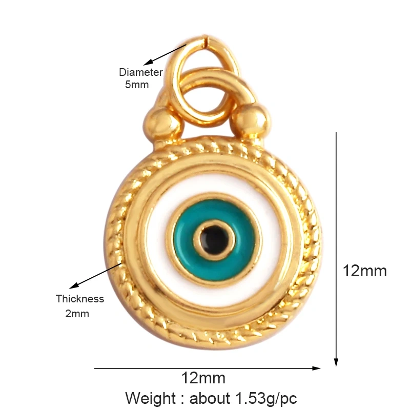 Evil Eye Hand 18K Gold Plated Cubic Zirconia CZ Paved Religious Charm Pendant,Jewelry Necklace Bracelet Accessories Supplies M66