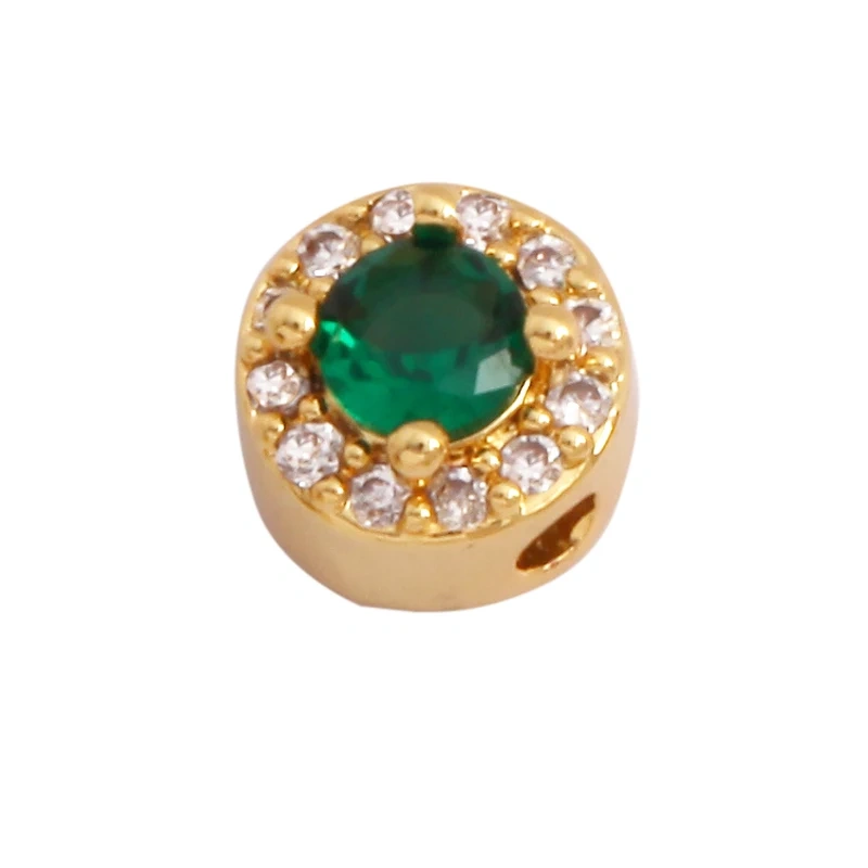 Elk Christmas Trees Happy Face Zircon Bead,18K Gold Brass Colourful DIY Bracelet Components Accessories Wholesale Supplies M64