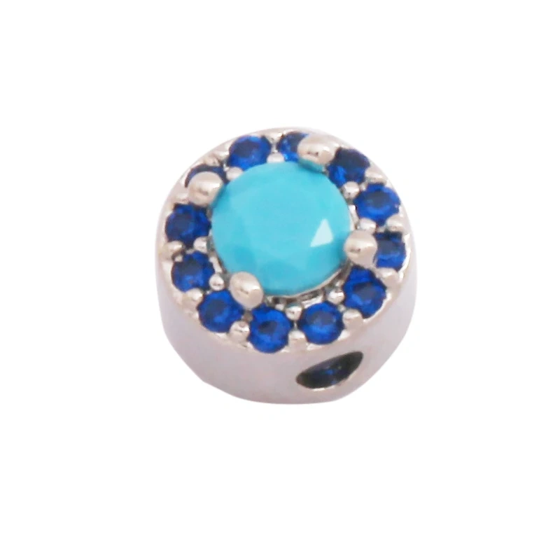 Elk Christmas Trees Happy Face Zircon Bead,18K Gold Brass Colourful DIY Bracelet Components Accessories Wholesale Supplies M64