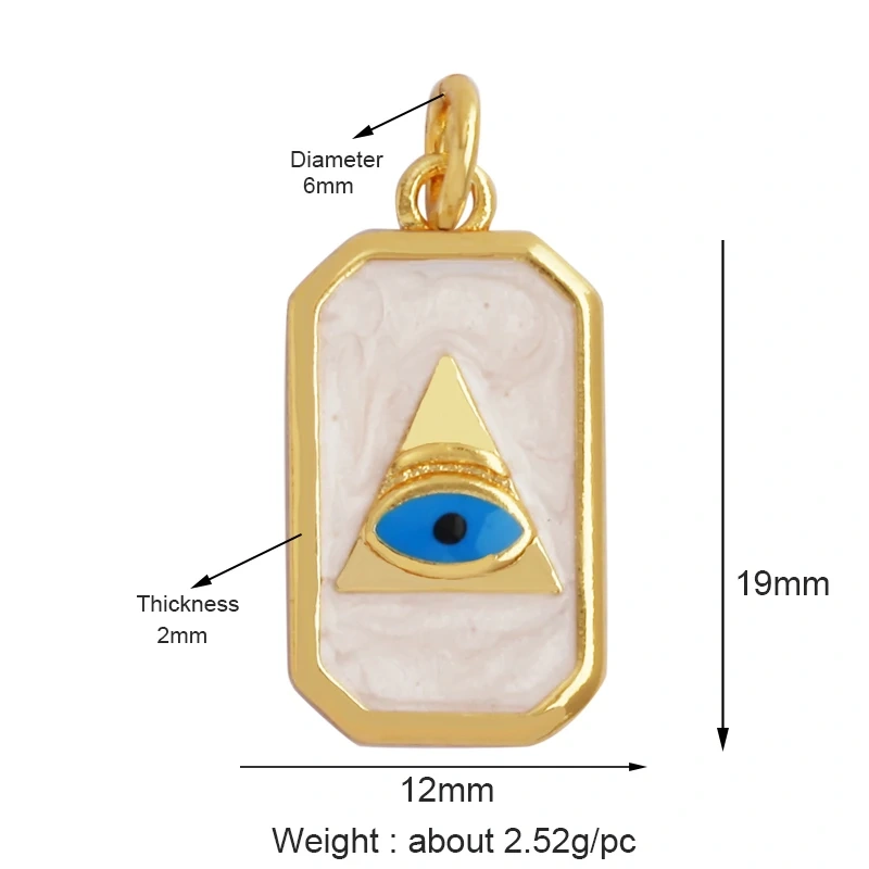 Evil Eye Hand 18K Gold Plated Cubic Zirconia CZ Paved Religious Charm Pendant,Jewelry Necklace Bracelet Accessories Supplies M66