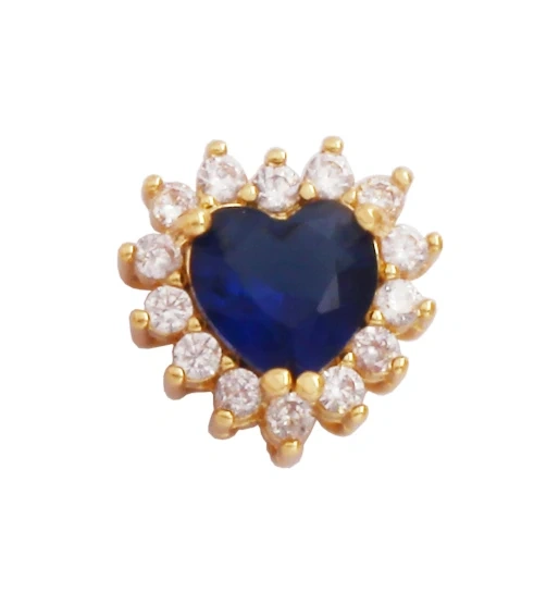 Mix Style Heart Star Eye Geometry 18K Gold Plated Brass Space Bead,Colorful Zircon Bracelet Necklace Charm Jewelry Supplies M64
