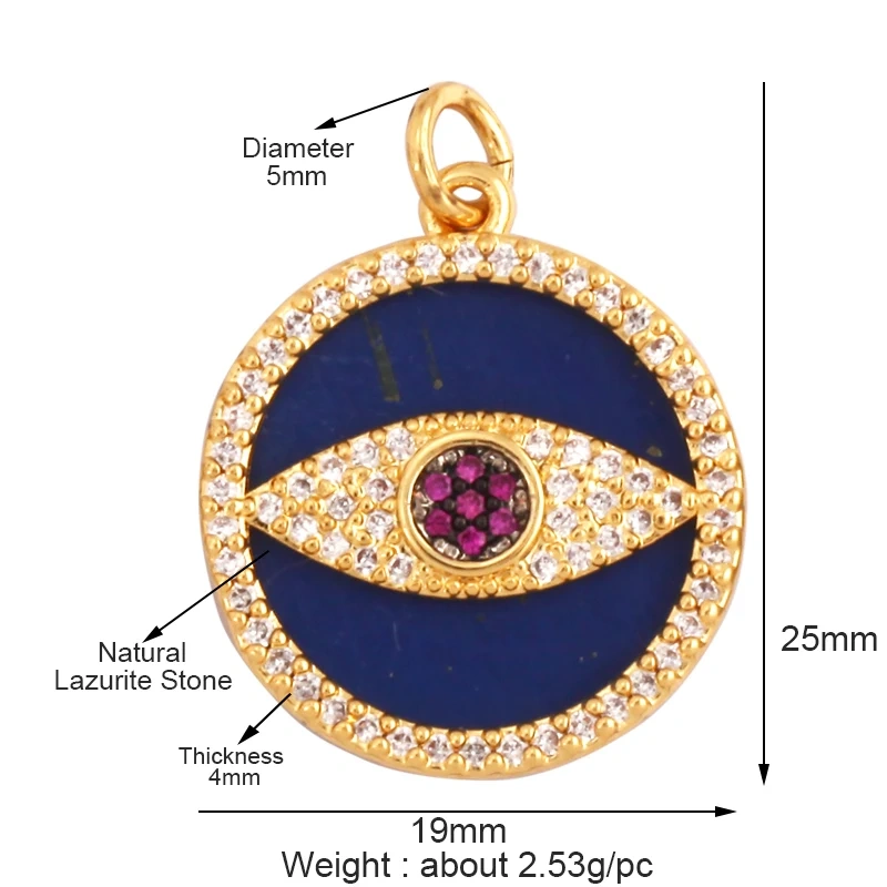 Evil Eye Hand 18K Gold Plated Cubic Zirconia CZ Paved Religious Charm Pendant,Jewelry Necklace Bracelet Accessories Supplies M66