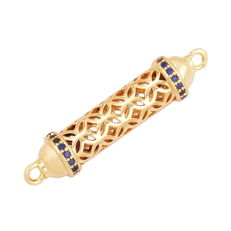 Delicacy Fashion Hollow Out Spacer Beads Tube,Metal Brass Based,18K Gold Jewelry Making Bead Knotting Accessories Supplies L47