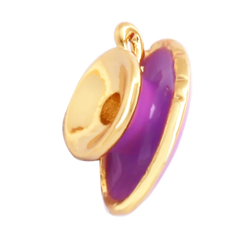 Newest Colourful Enamel Teacup Coffee Cup Bead,Love Heart 18K Gold Plated Bracelet Necklace Components Accessories Supplies P07