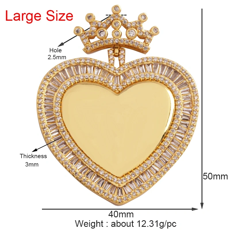Fashion Love Heart Zircon Focal Charm Pendant,Twin Two Hole 18K Gold Plated, Necklace Bracelet Jewelry Accessories Supply M07