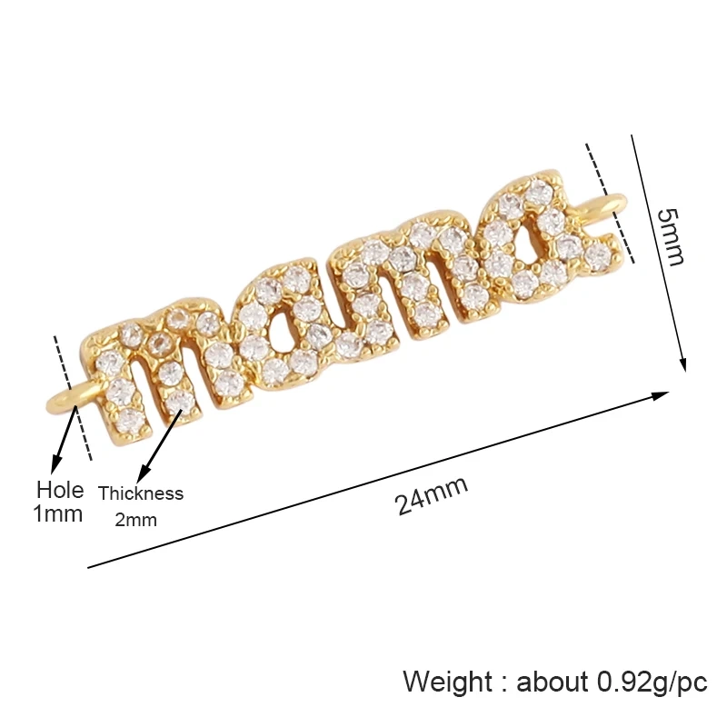 Trendy LOVE AMOR KISS QUEEN MAMA 520 1314 Charm Connector,CZ Zirconia Clasp Bracelet Necklace Components Accessories Supply M64