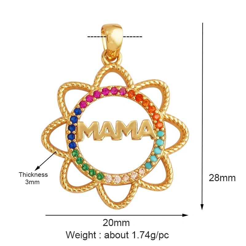 Fine Trendy Colourful Love Heart Charm Pendant,Shining18K Gold Paved Full Zircon Jewelry Necklace Accessories Supplies M48
