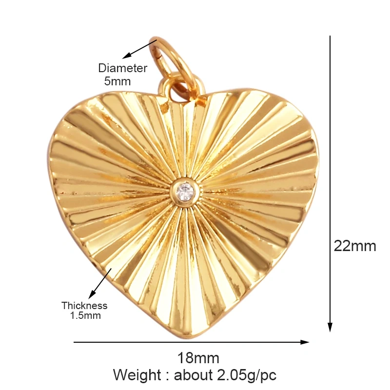 Fine Trendy Colourful Love Heart Charm Pendant,Shining18K Gold Paved Full Zircon Jewelry Necklace Accessories Supplies M48