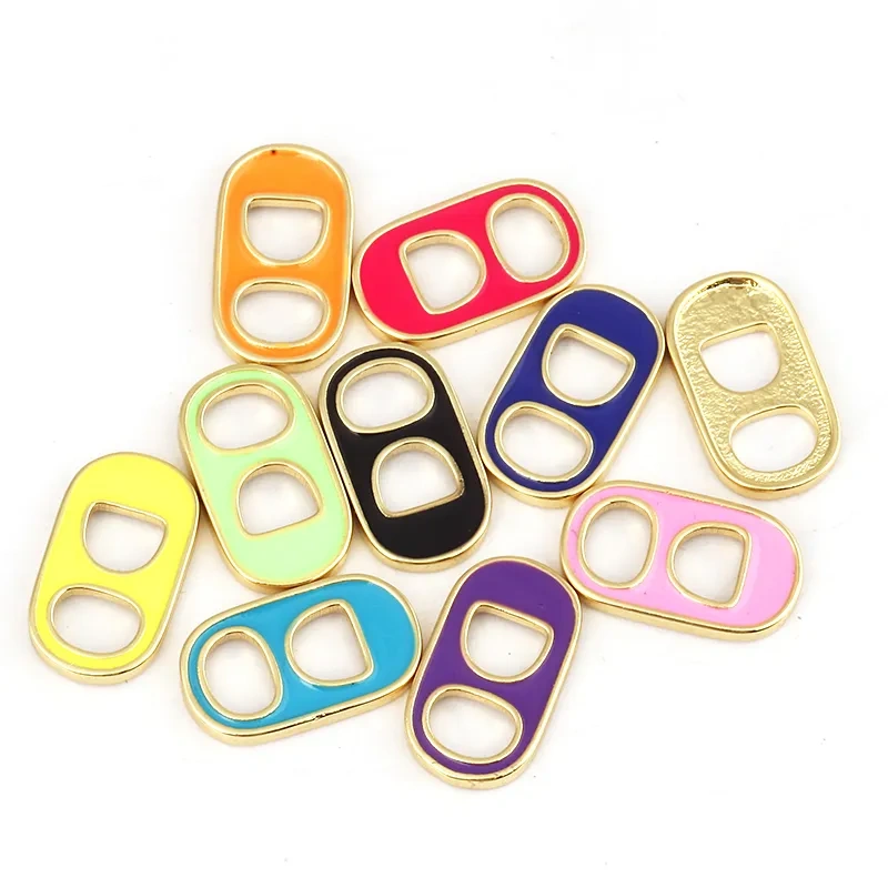 Soda Cap Two Holes Charm Pendant Colourful Attachment , Gold Plated Colour , Fashion Trendy Handmade Jewelry Findings K54