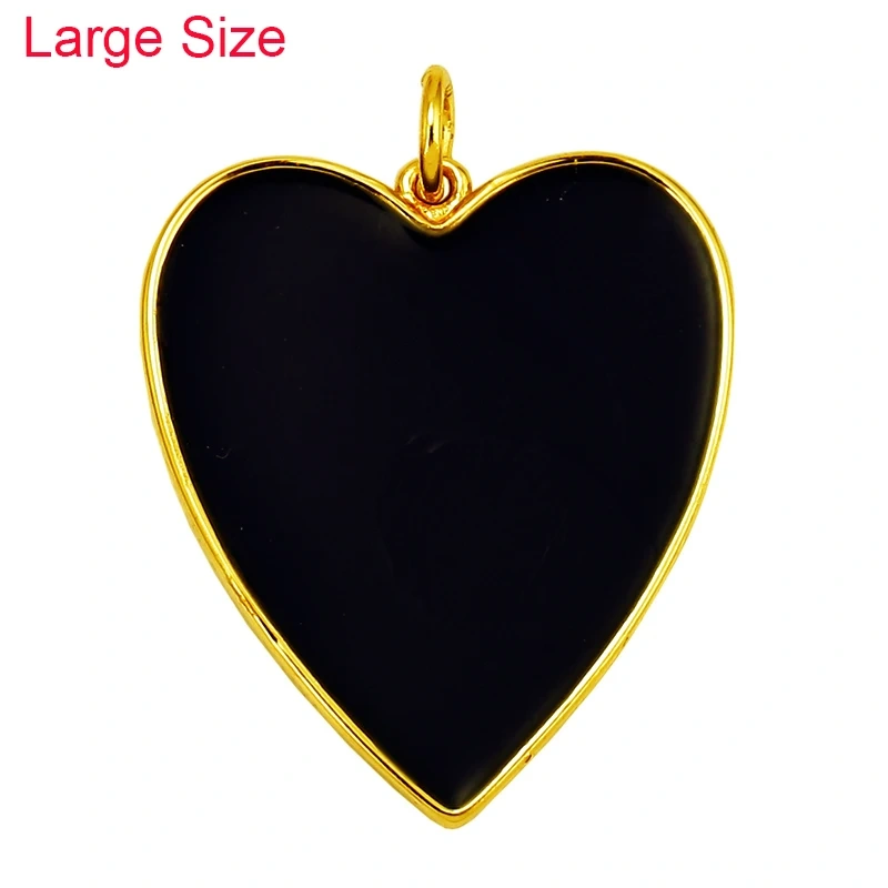 Colourful Enamel Heart Charm Neon Pink Orange Turquoise Blue Pendant Oil Dropped , Real Gold Plated Colour Necklace Bracelet K06