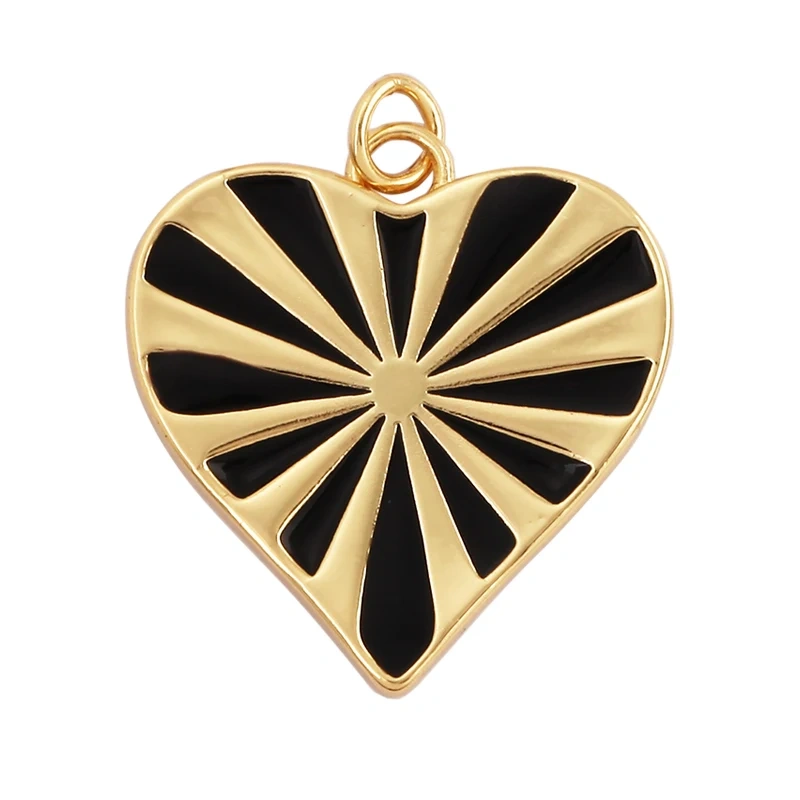 Rainbow Heart Enamel Charm Neon Pink Orange Turquoise Blue Pendant Oil Dropped,Gold Plated Colour,Necklace Bracelet Making L28