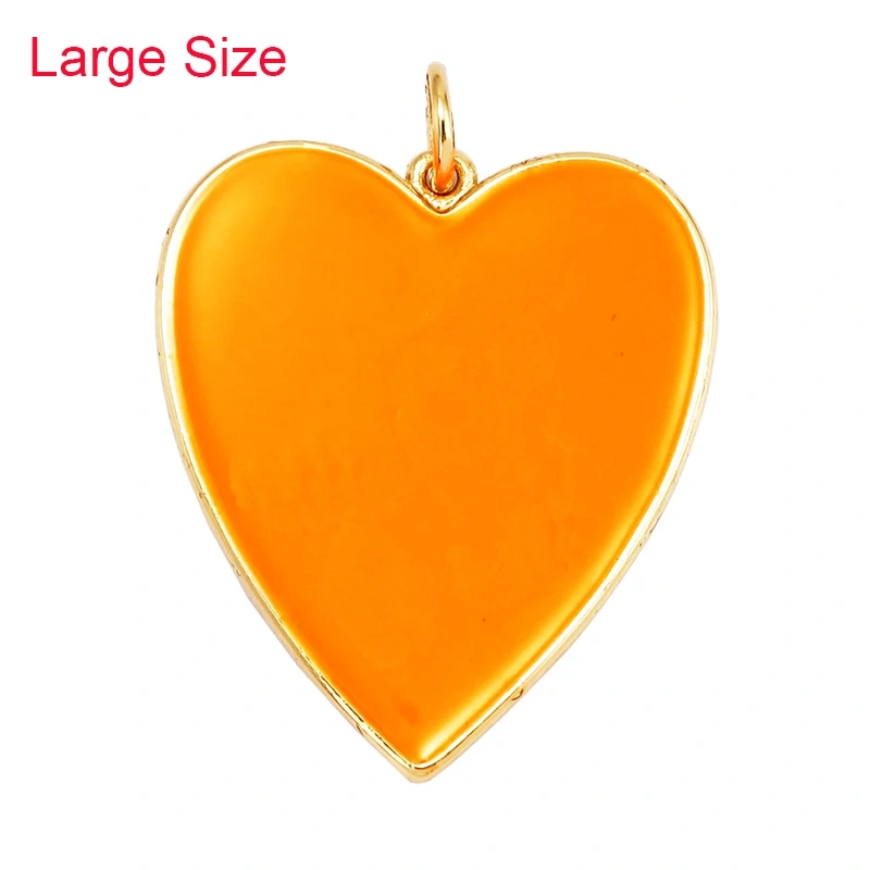 Colourful Enamel Heart Charm Neon Pink Orange Turquoise Blue Pendant Oil Dropped , Real Gold Plated Colour Necklace Bracelet K06