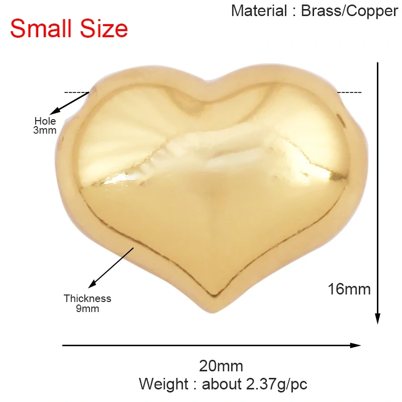 Fashion Simple Smooth Love Heart Star Charm Pendant,18K Gold Plated Necklace Bracelet DIY Handmade Jewelry Making Supplies K48