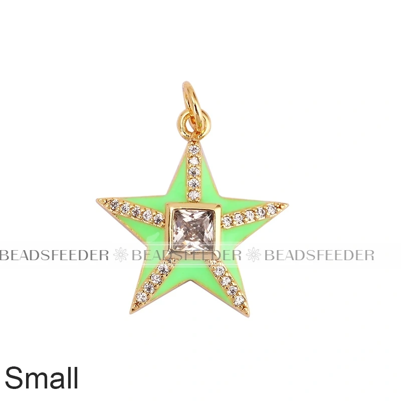 Star Fish Five Star Charm Neon Pink Orange Turquoise Blue Pendant Oil Dropped,Gold Plated Colour,Necklace Bracelet Pendant M96